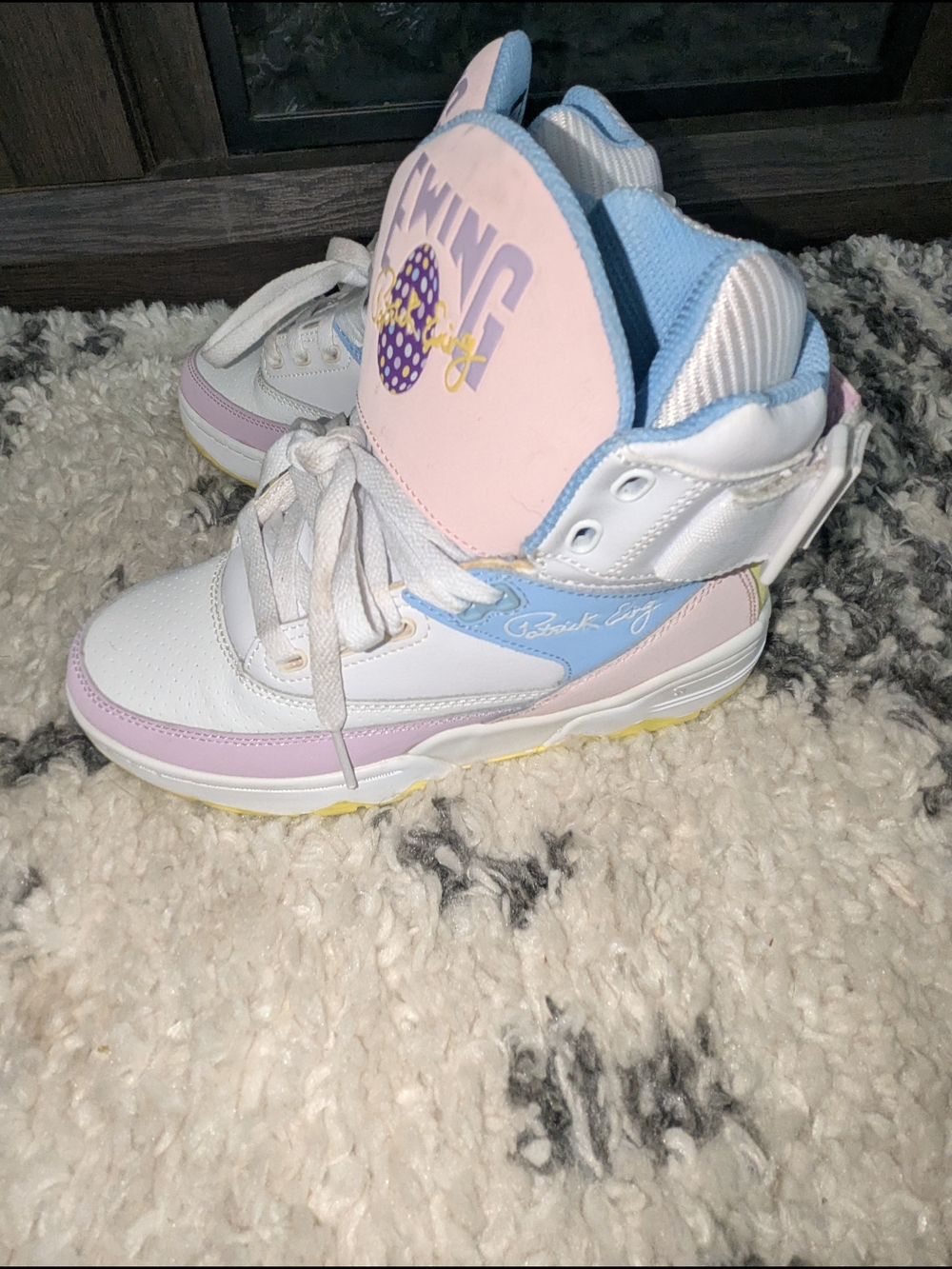 Women’s High-Top Sneakers in White, Pink & Blue